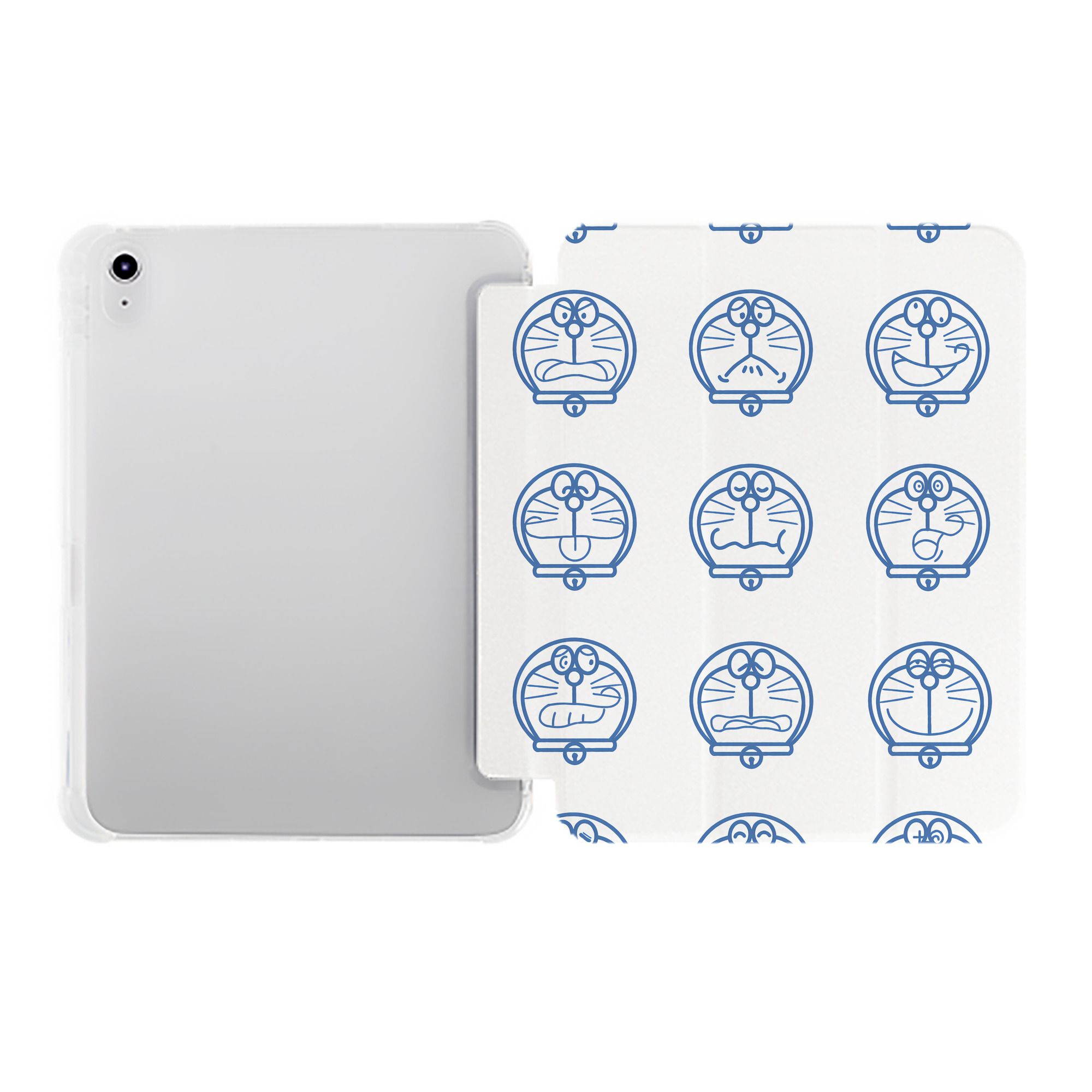 （画像用） ドラえもん Doraemon IPad ケース ペン収納付き 三つ折りスタンド PUレザー×シリコン 対応機種9.5/10.5/10.9インチ